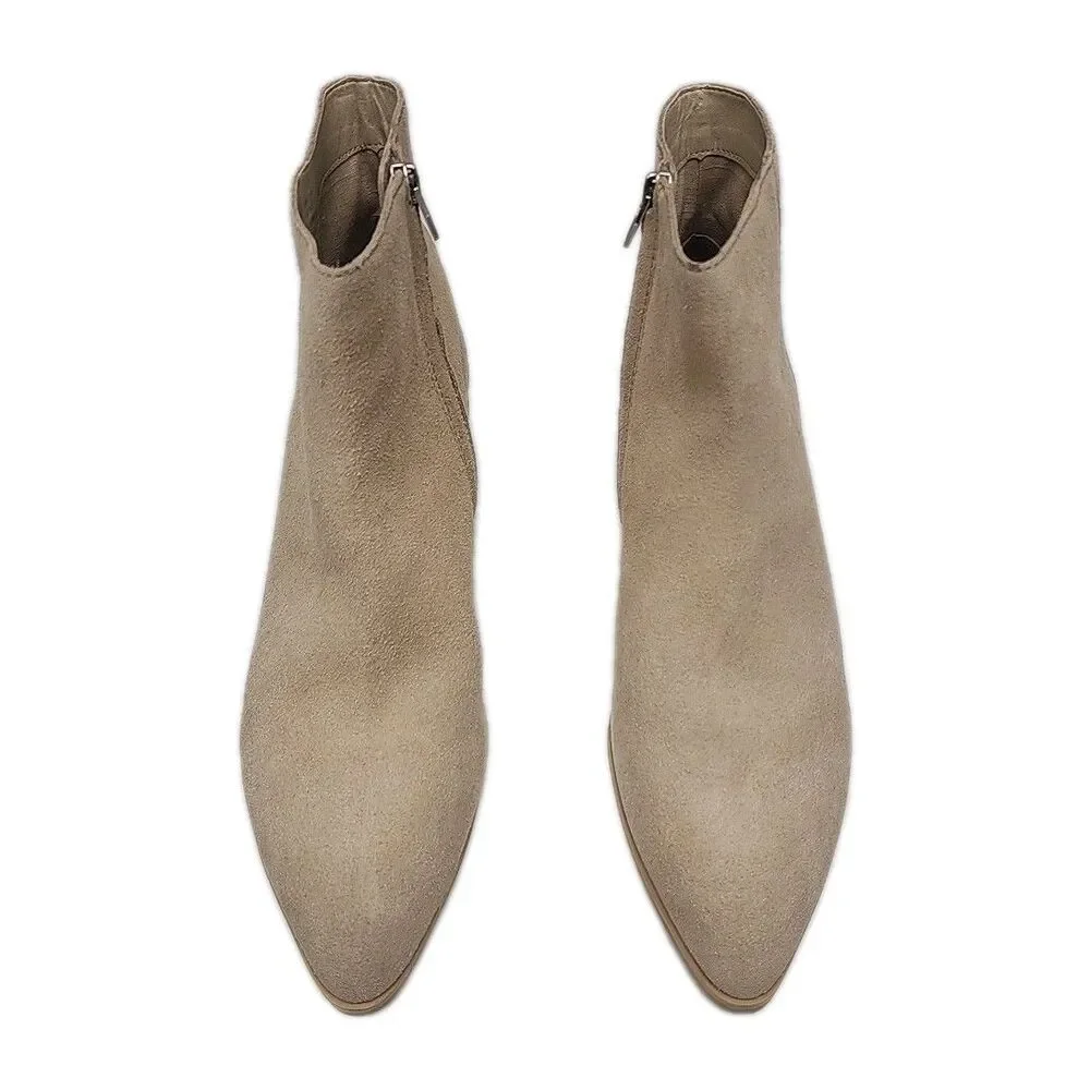 Dolce Vita Avie Ankle Boots Women Size 11 Beige Dune Suede Leather 2